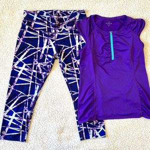 Women’s ATHLETA Outfit Set Purple Top S Leggings M